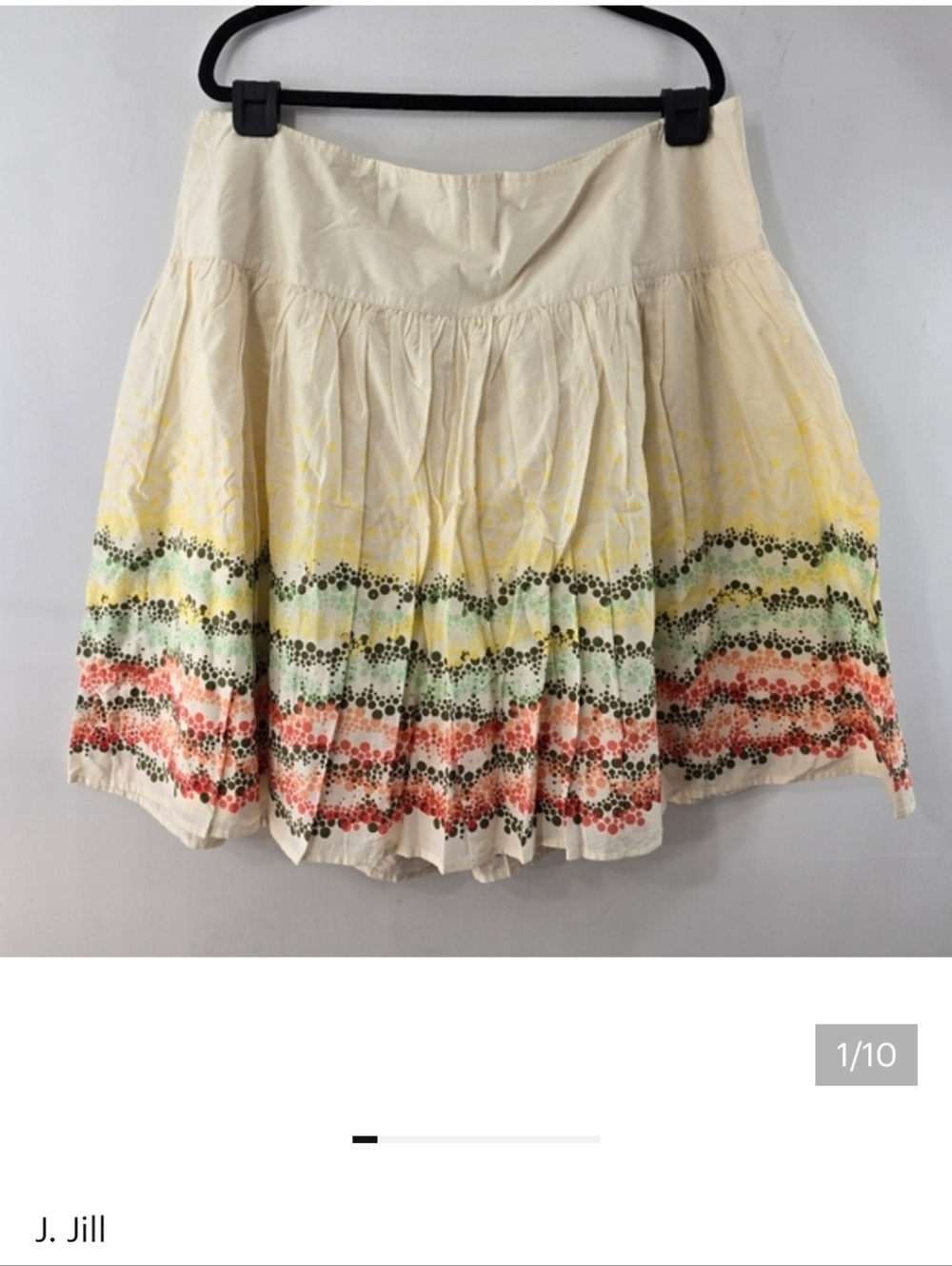 J Jill Polka Dot Spray Flippy Multicolor Full Circle Flared Flare Skirt NWT 22W